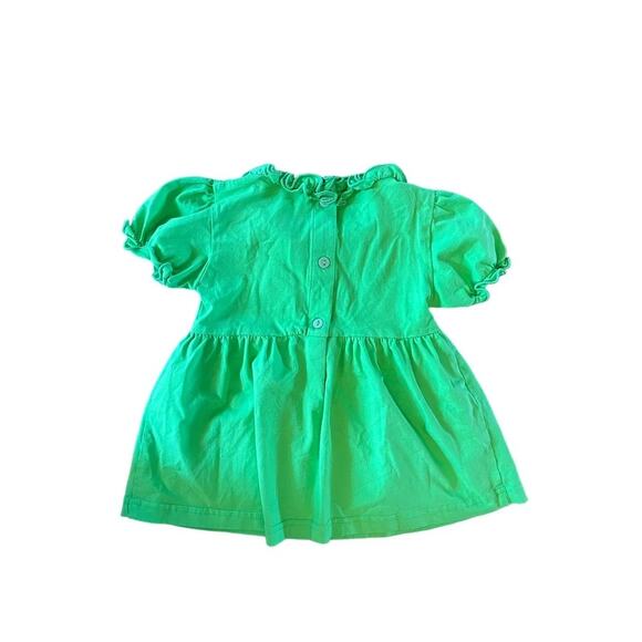 Smock Monkey Baby Girl 24 Month Green Pumpkin Shirt - Picture 2 of 4